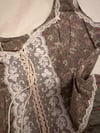 70s gunne sax dove calico lace up dress 