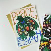 Peace on Earth Illustrated Dove Holiday Greeting Card
