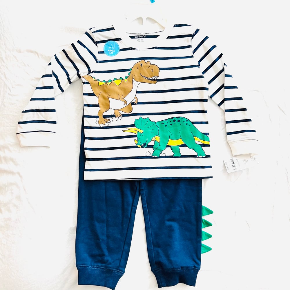 Image of CARTER’S DINO LONG SLEEVE AND 3D SWEATS SET size 24M (NEW)