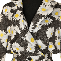 Image 4 of Vintage Handmade Daisy Print Peplum Top - Size S/M 