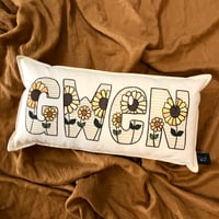 Image 1 of Vintage Sunflower personalised cushion 