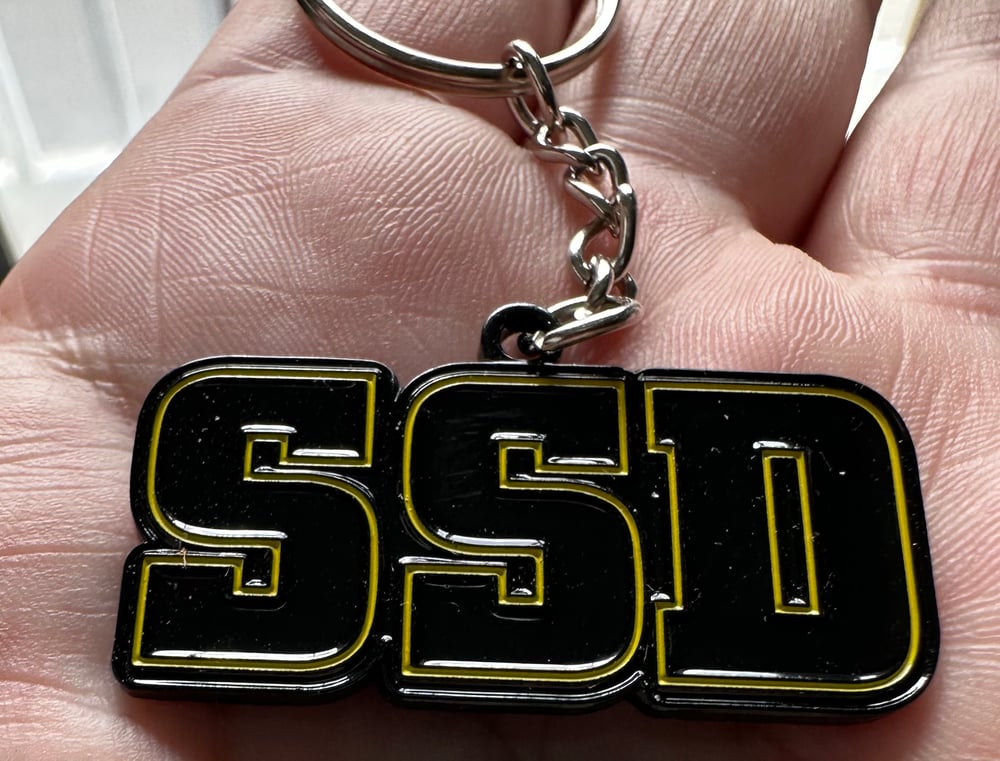 SSD logo Black Outline metal keychain 