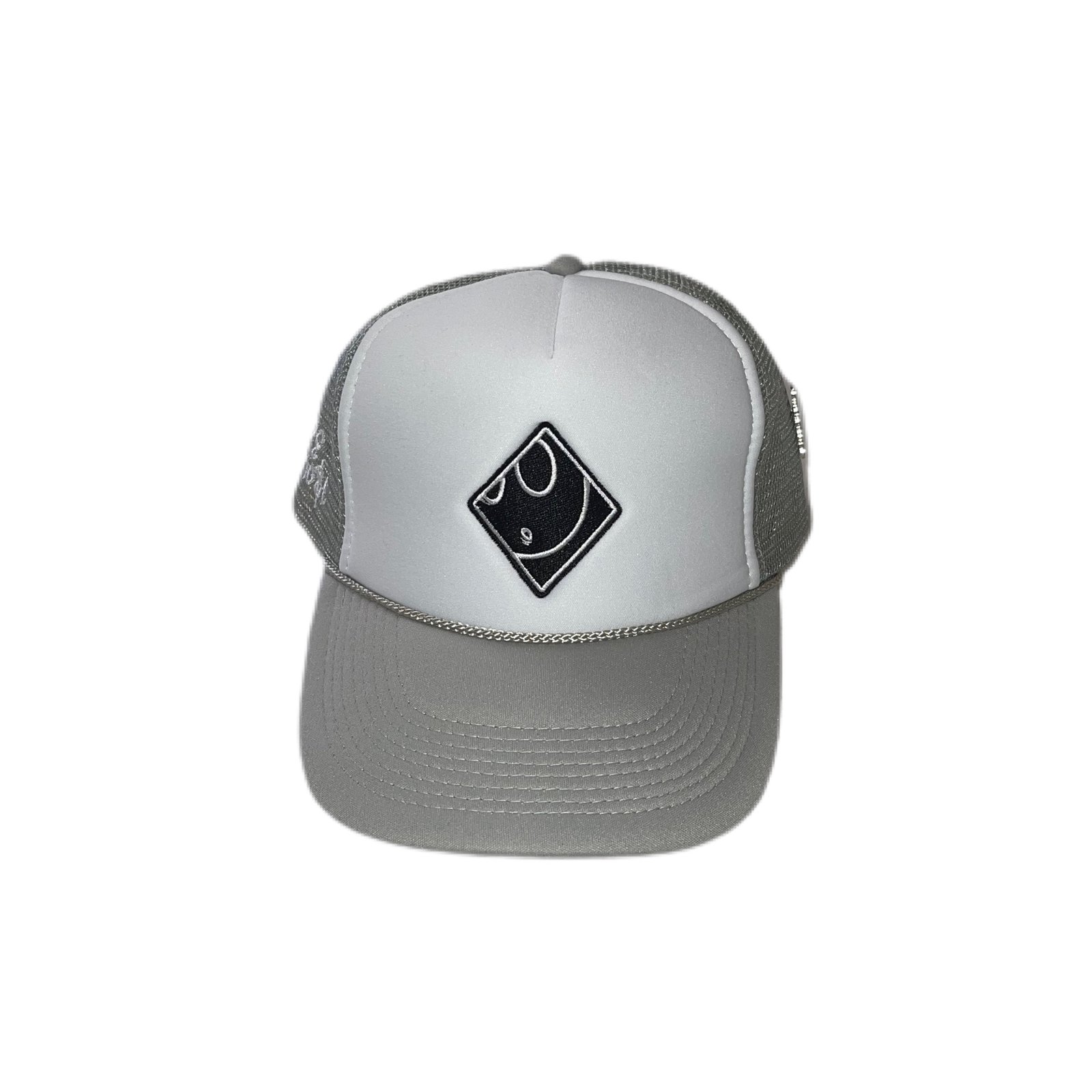 Rare Ghost — Ghost Trucker Hat in Grey/White