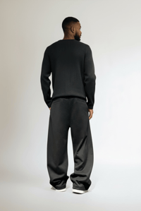Image 2 of Korean Black Button Pant