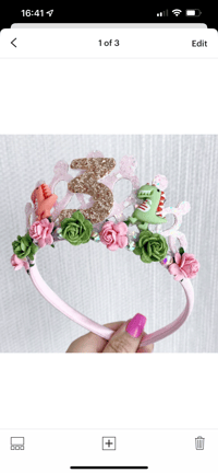 Image 1 of Green & Pink Dinosaur