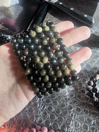 Image 2 of Gold Sheen Obsidian 8mm bracelet 