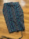 Black African Print Pencil Skirt