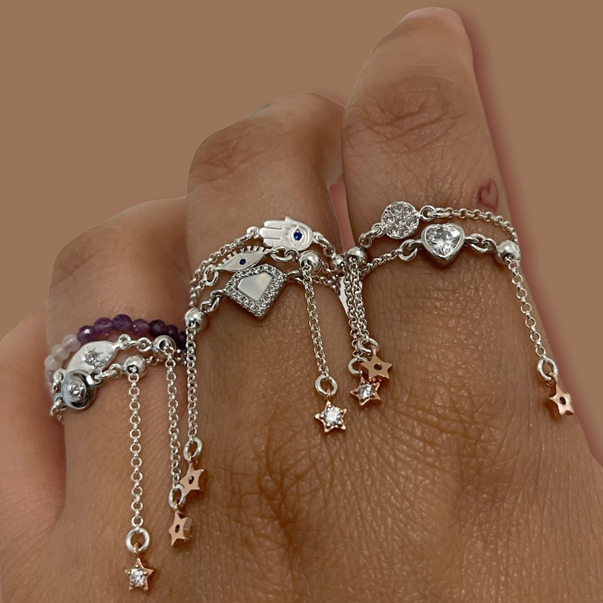 Image of Adjustable charm and chain ring