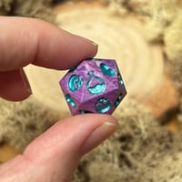 Image 5 of Purple Death Save D20 Dice for Dungeons and Dragons