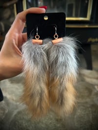 Long Fox Fur Earrings