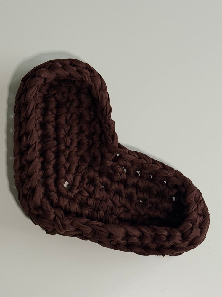 Image of Brown heart trinket dish