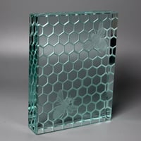Image 3 of Bees and Honeycomb Glass Block