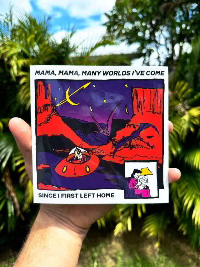 MANY WORLDS 6” STICKER