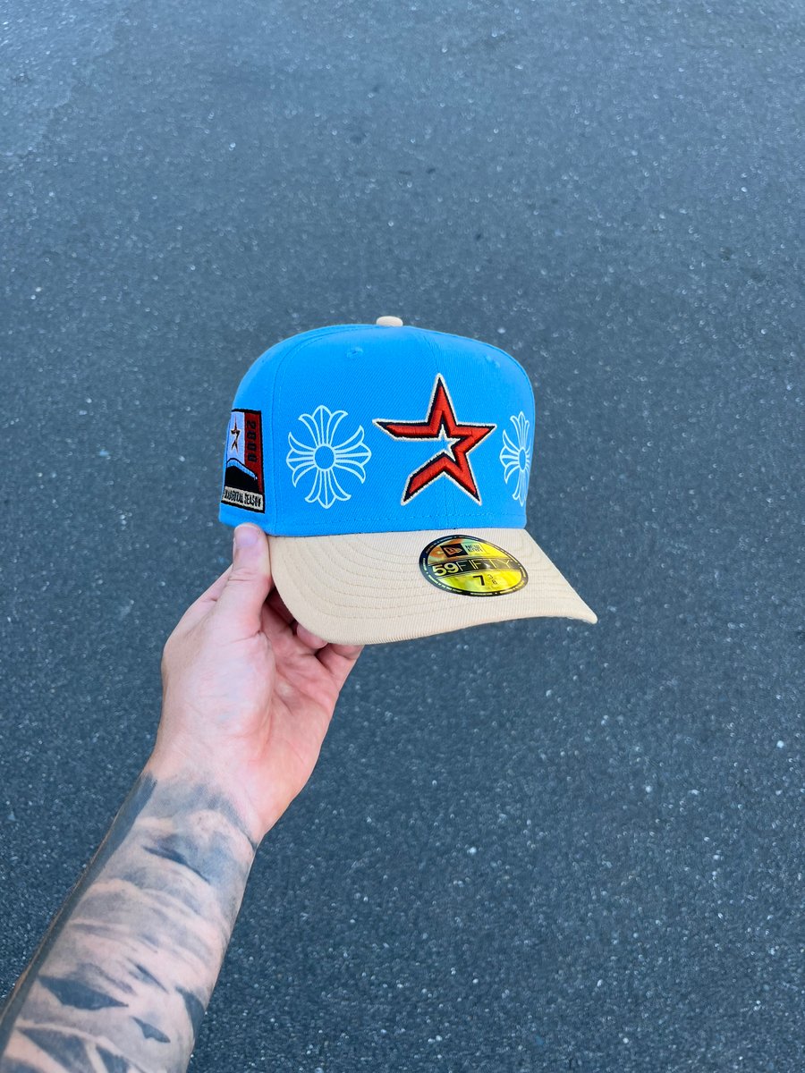 SKY CREAM HOUSTON ASTROS CUSTOM FITTED CAP WORLDWIDE RANK LLC