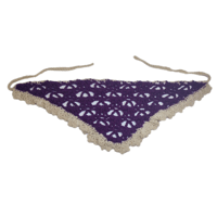 Image 2 of purple n white doily lookin bandana