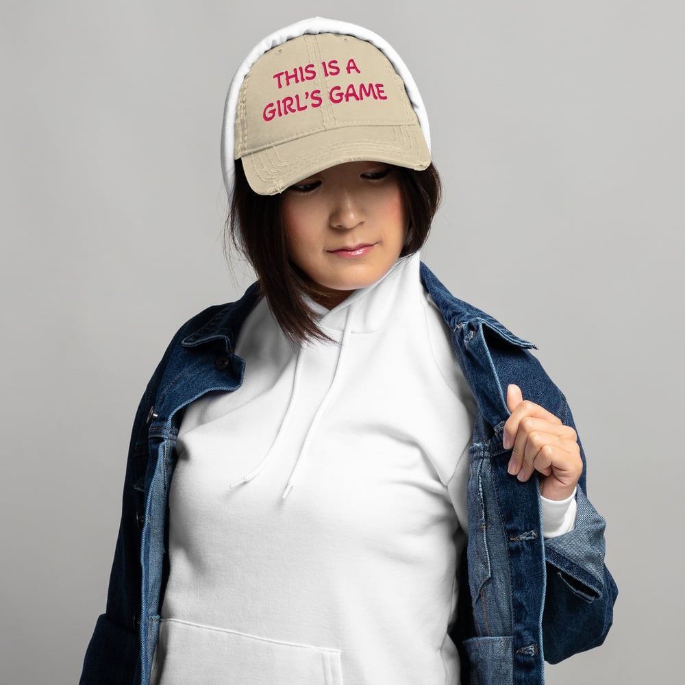 Image of This is a Gir's Game Hat pink letters (women's)