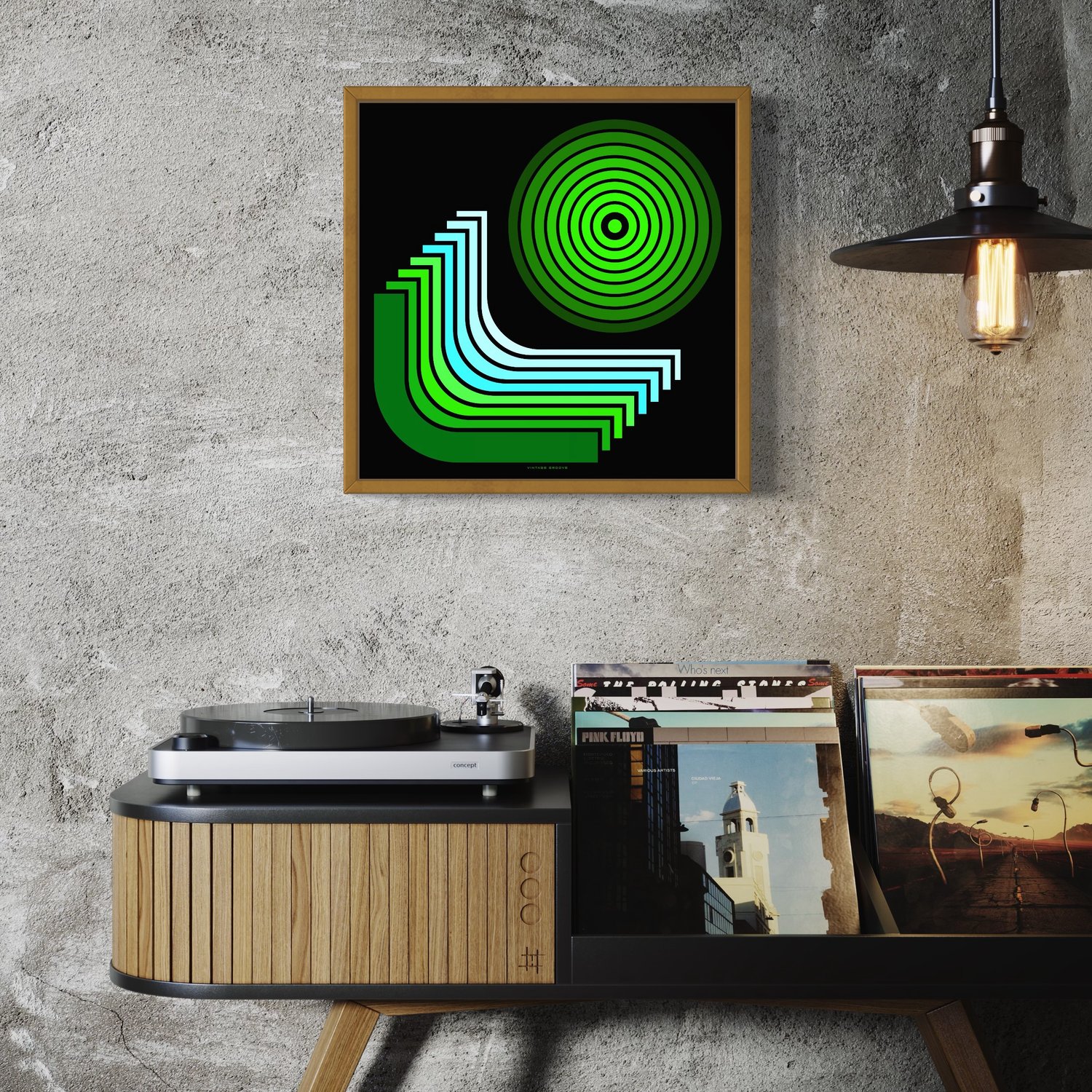 Image of 'SPIN' in green 40x40cm Matt 250gsm Art Print 