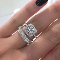 Image 2 of 2Pcs/Set Wedding Ring for Women 2025 New Jewelry Fashion Versatile Design Good Quality Female Finger