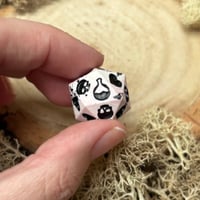 Image 5 of Pink and Black Death Save D20 Dice for Dungeons and Dragons