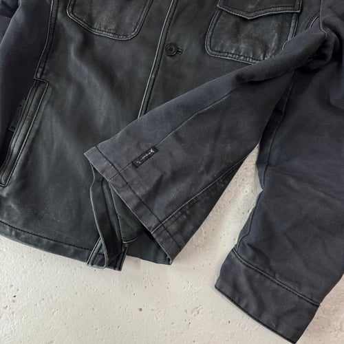 Image of 2000s Armani Jeans Leather Biker Jacket, Size large