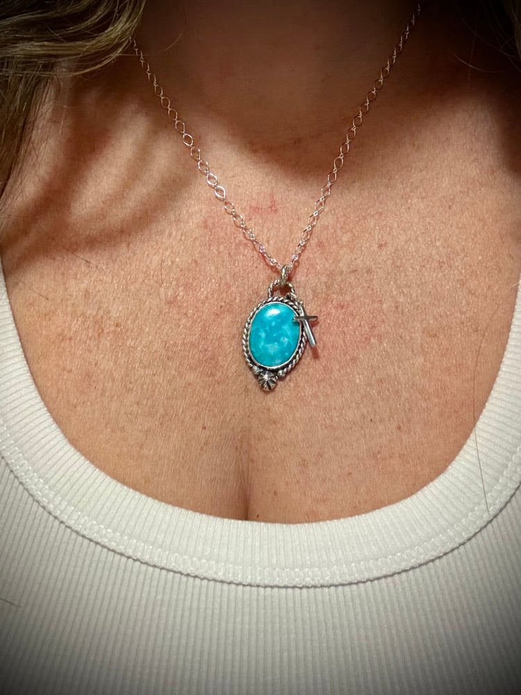 Image of Dainty Kingman & Cross Necklace (1) 🩵