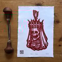 Image 1 of Grail Husk - Lino Print - Crimson