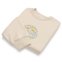 Image 1 of Embroidered Cat Folk Art Sweatshirt 