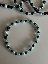 Image 6 of Mint and Black | Midnight Glitz Tumbler Bracelet Stack