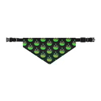 Image 3 of Pet bandana collar - Jack O Lantern Vintage Green Black