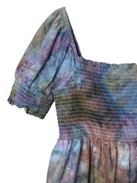 Image 8 of ♻️ UPCYCLED S American Eagle Peasant Mini Dress in Earthy Ice Dye