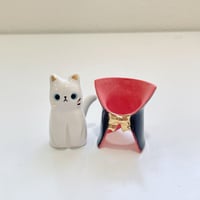 Image 4 of Count Dracula white cat ceramic figurine