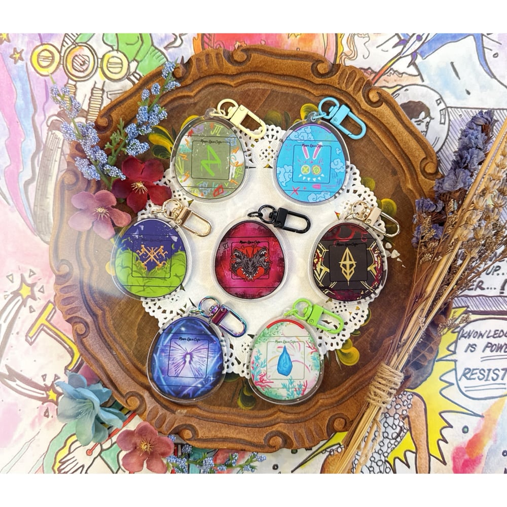 Arcane Tamagotchi Keychains | Moon Rose Cafe