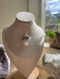 Image 1 of African Blood Stone Silver  Moon Necklace 