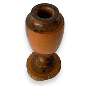 Image of VINTAGE TURNED WOODEN URN