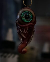 Image 9 of Twisted tongue pendant, OOAK Blue Green Glow