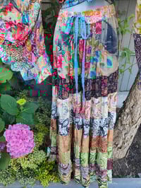 Image 3 of Patchwork trousers / Culottes- pink tassles