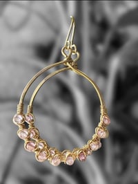 Image 3 of Rose Quartz Hoop Earrings