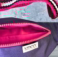 Image 2 of Small purple waterproof bumbag with red zip