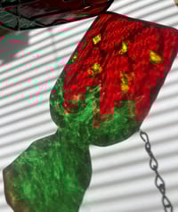 Image 4 of Stained glass strawberry candy Suncatcher