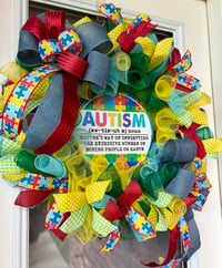 Image 2 of Autism Awareness Decorative Wreath