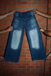Wide Leg Flared Denim (blue)