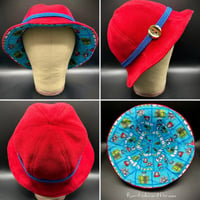 Image 1 of Red Wool Blend Mario Lined Hat