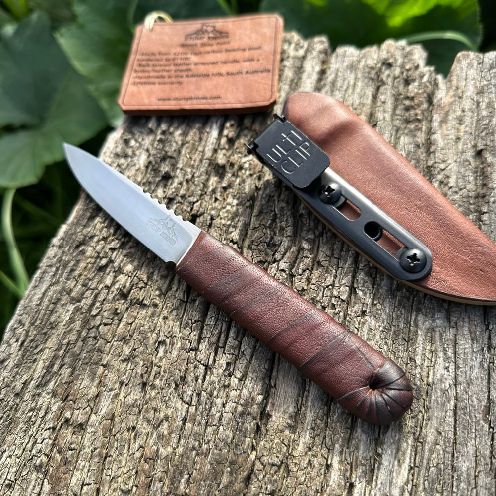 Image of 80mm Drop Point 52100 leather