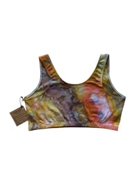 Image 4 of L/XL (40) Cotton-Blend Tank Bralette in Sunrise Agate Ice Dye