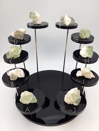 Image 2 of Octahedral YGX Fluorite & Candle Quartz with 2" Display - 10 Styles