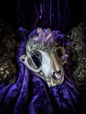 Lavender Aura Quartz - Bobcat Skull 