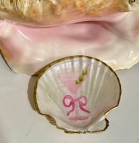 Pink Bow Martini Scallop Trinket Dish