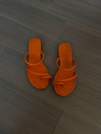 orange sandals (sz 8)