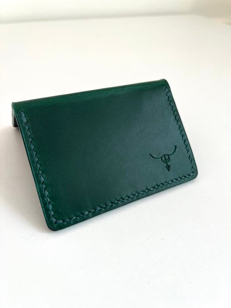 Image of Green Buttero Slim Bifold Cardholder 