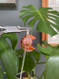 Image 2 of Statement Carnelian Silver Moon Necklace